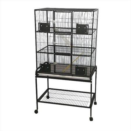 A&E Cage A&E Cage 13221-SA Platinum 3 Level Animal Cage With Removable Base 13221-SA Platinum